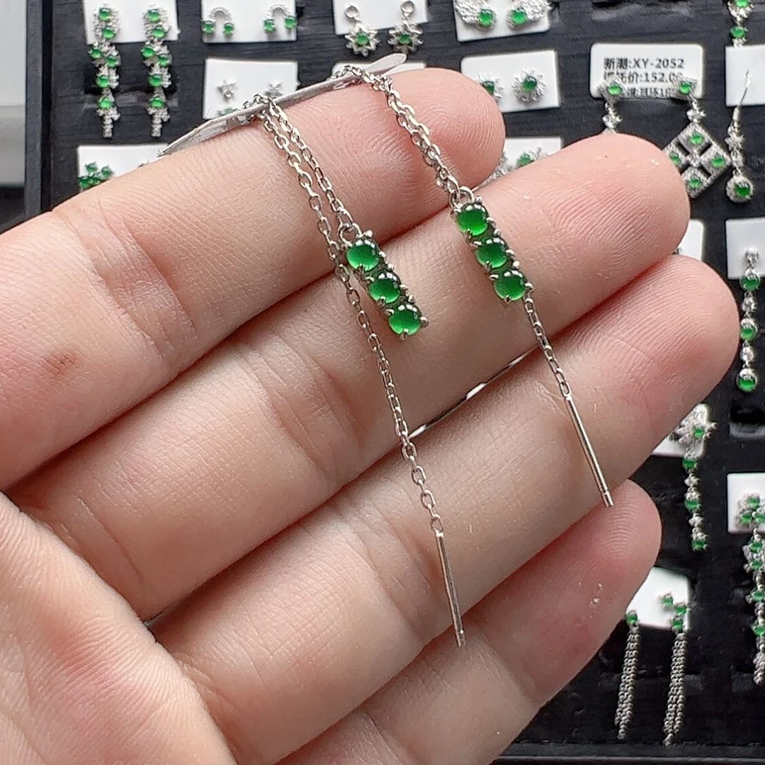 翡翠戒指银S925镶嵌柒*月不退不换