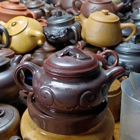 茶壶紫砂宜兴原矿铁血红砂柴烧手工350cc紫砂壶