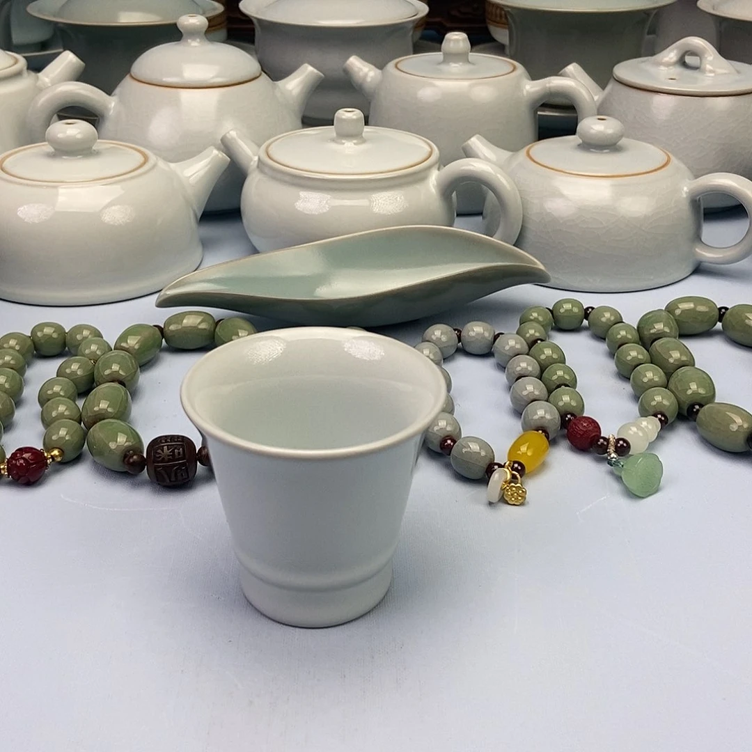 杯月白釉闻香杯原矿原釉原产地