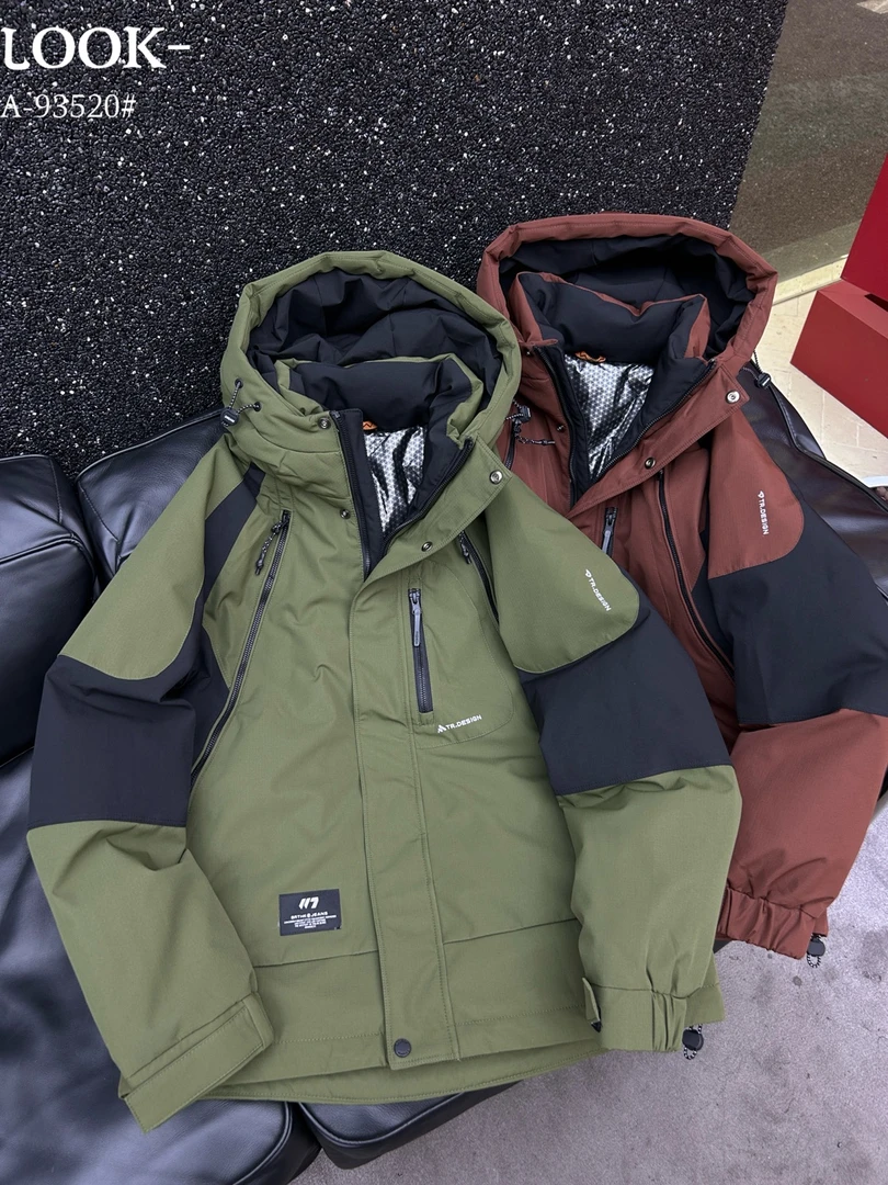 【93520】冬季新款加厚保暖男士连帽防寒服棉服外套93520*羽