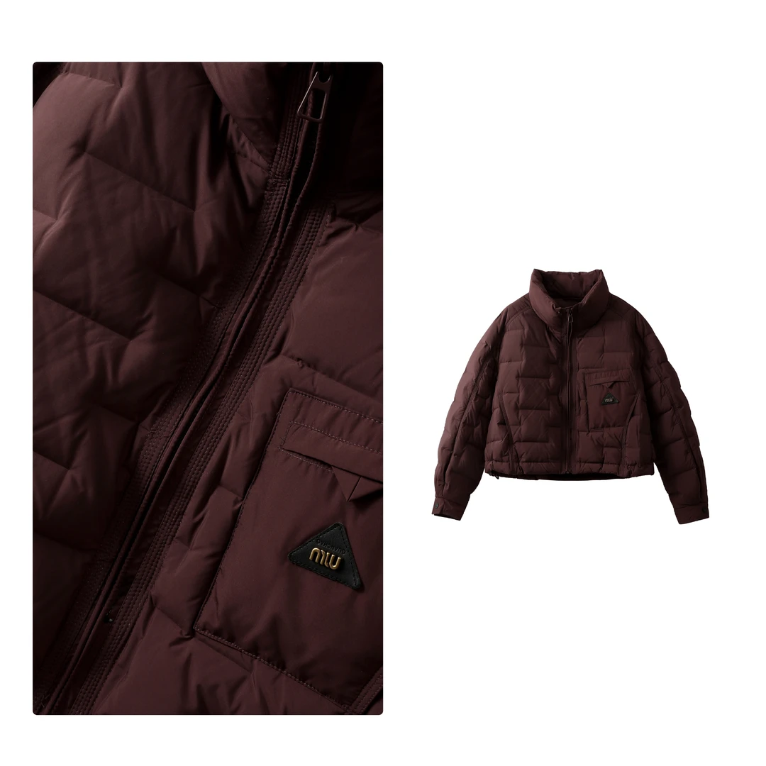 门店10&49！空白格羽绒服」90鸭绒小个子立领短款保暖外套女M13694