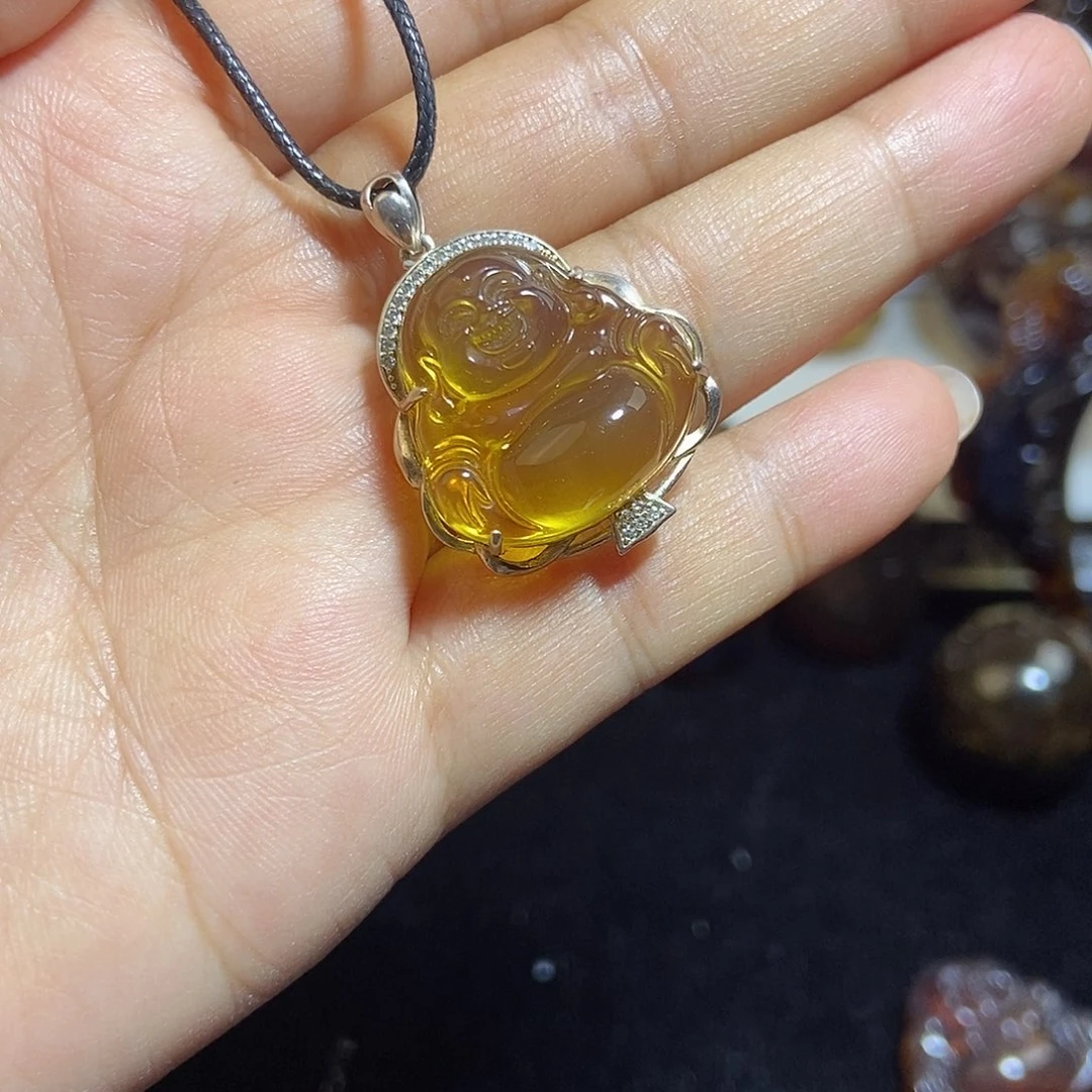 未镶嵌颈饰琥珀缅甸天然琥珀掉坠