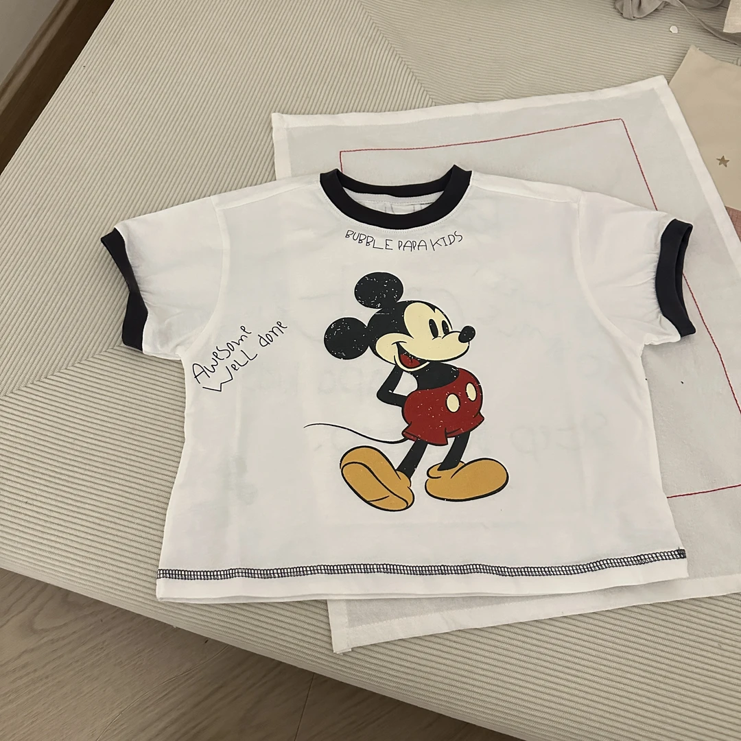 CS146-童装男童卡通撞色印花短袖夏季新款儿童宝宝T恤棉帅气