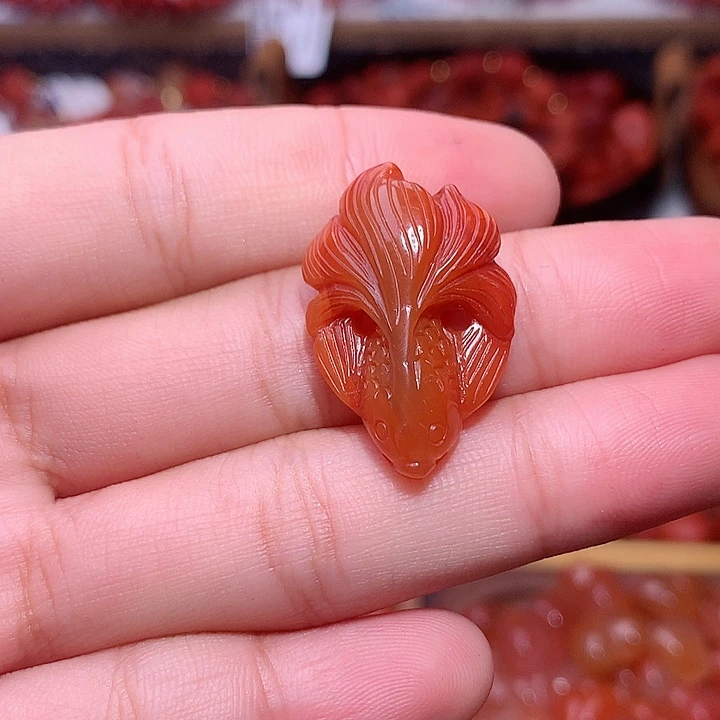 南红玛瑙未镶嵌南红金鱼