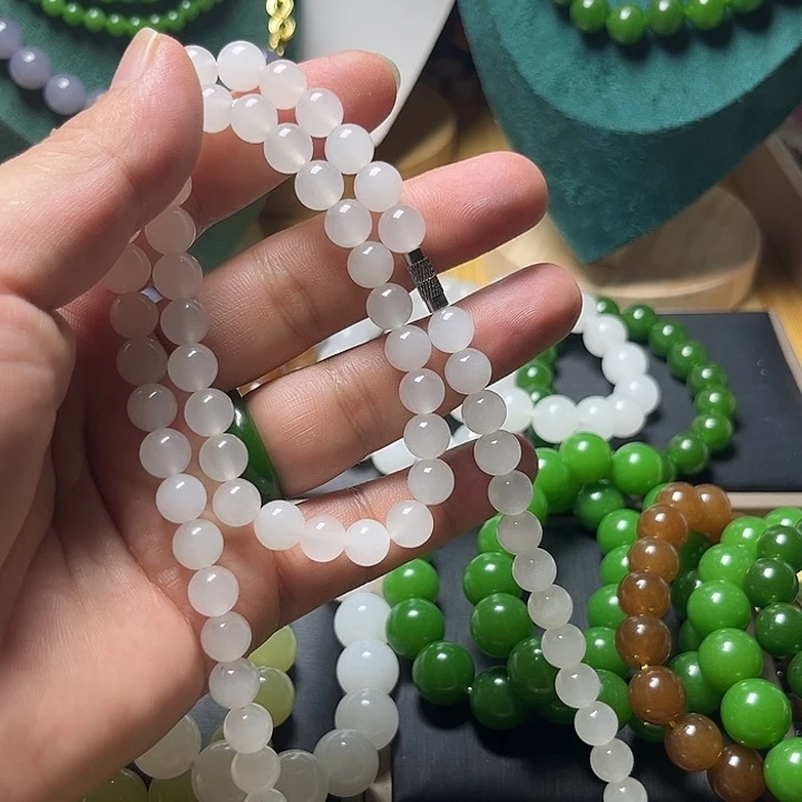 脂白卡10mmmm手链项链一套