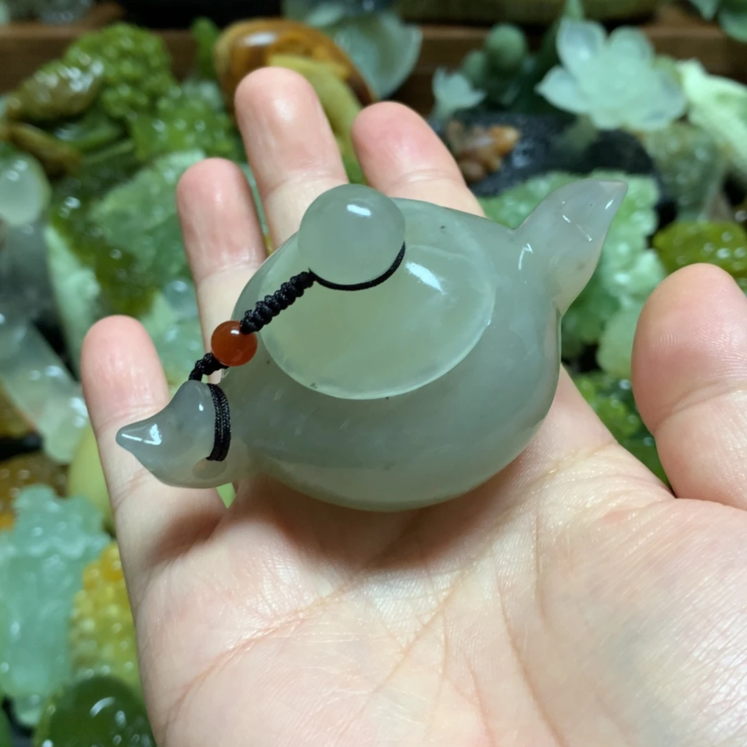 岫玉未镶嵌手把手把