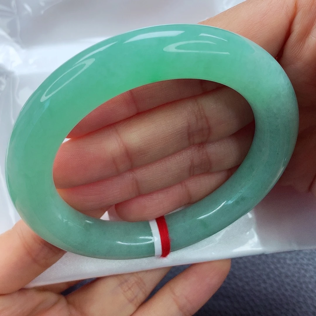 未镶嵌手镯翡翠55 果绿