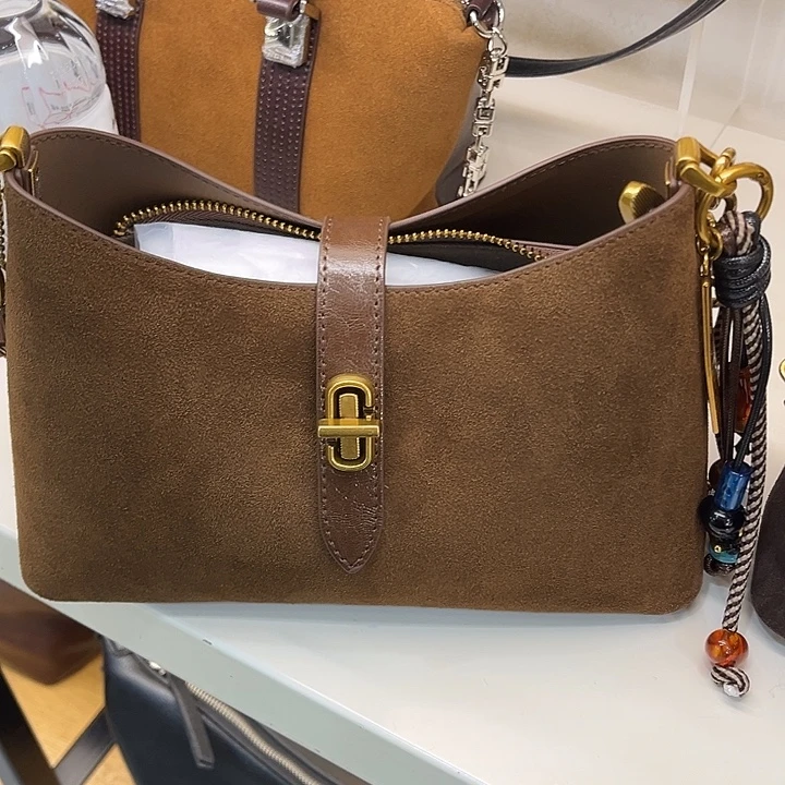 牛剖层皮革鹿皮（革）磨砂真皮单肩斜挎包