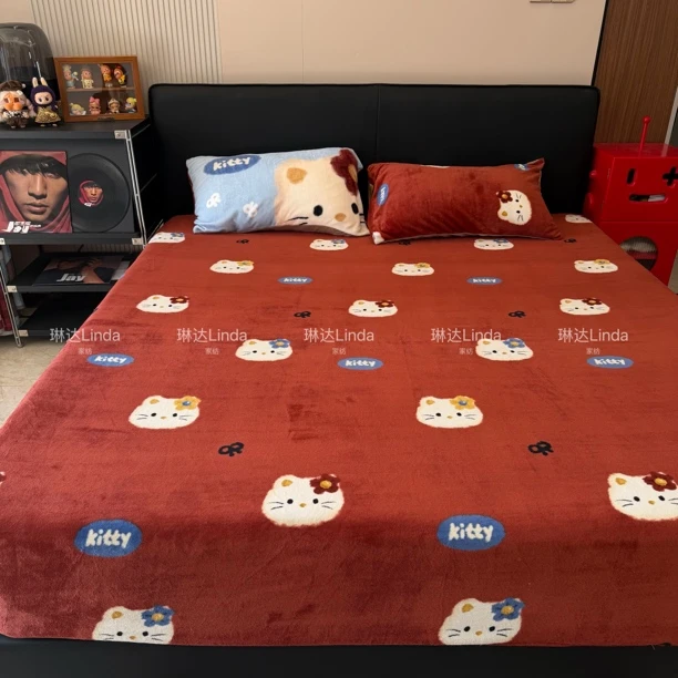 Linda｜牛奶绒床笠三件套单人加厚保暖加绒双人