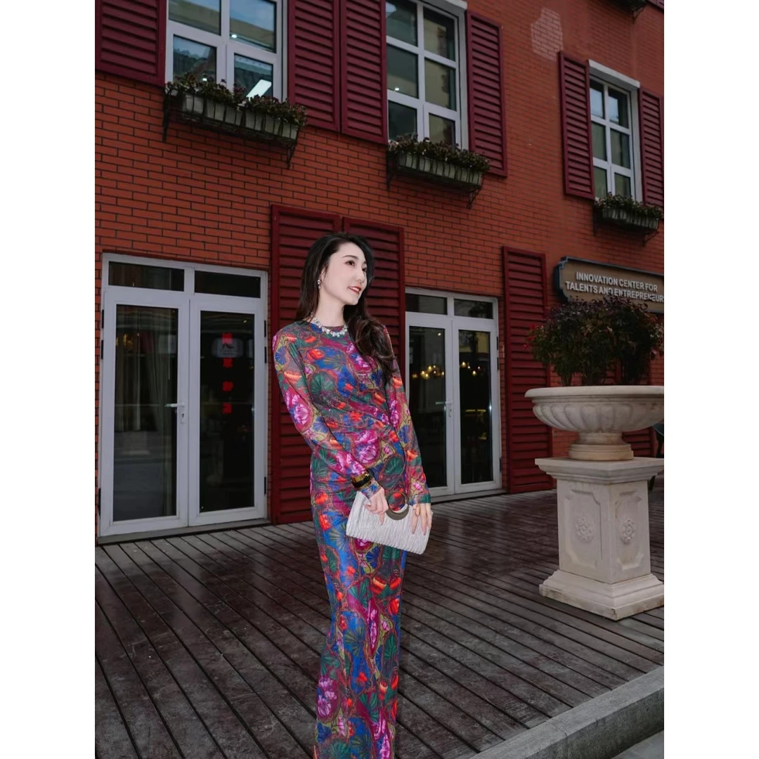 HZHJ原创设计师  紫曲花 连衣裙法式高级气质洋气 1621