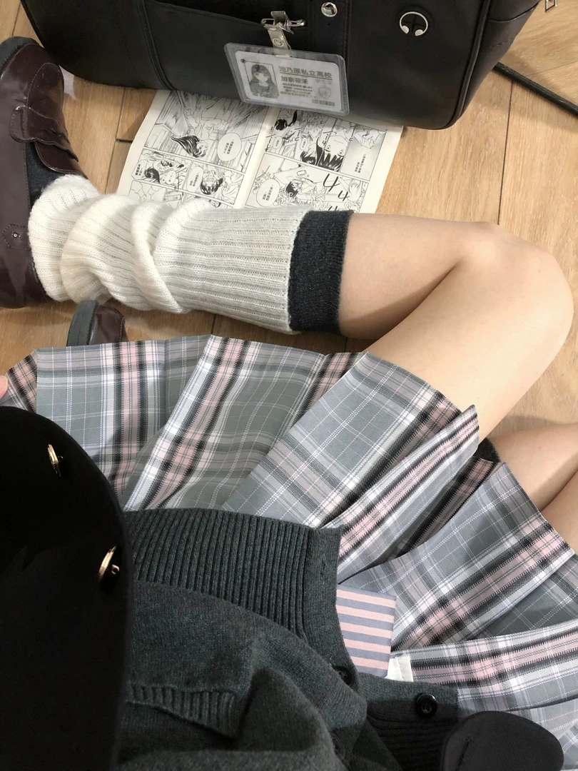 【理科少女】七夕礼物·怀中猫原创正版JK校供日系学院春夏灰粉格