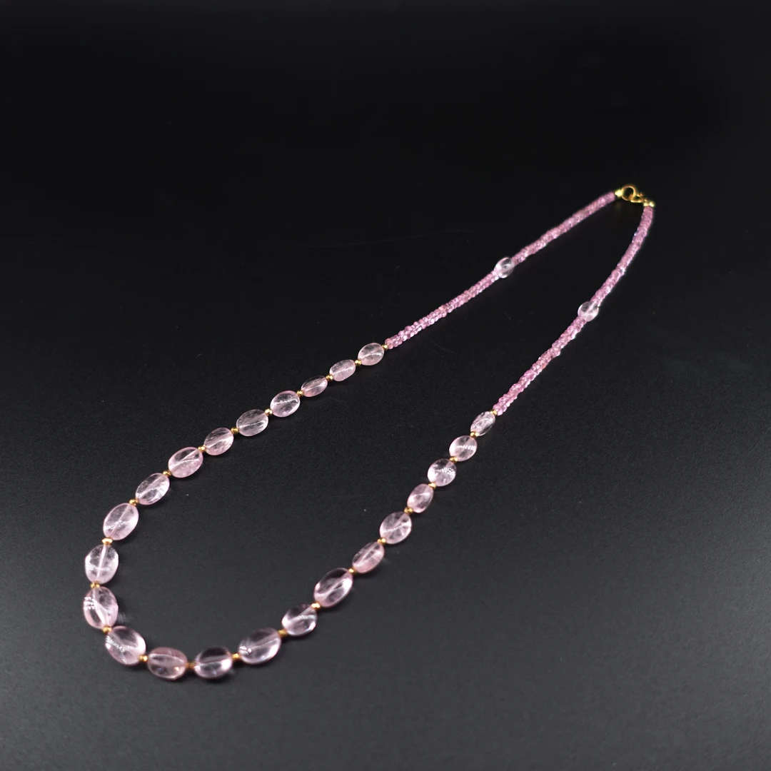 JUSTARRY【1201】18k天然粉摩根尖晶石锁骨项链（定位扣非18k金）