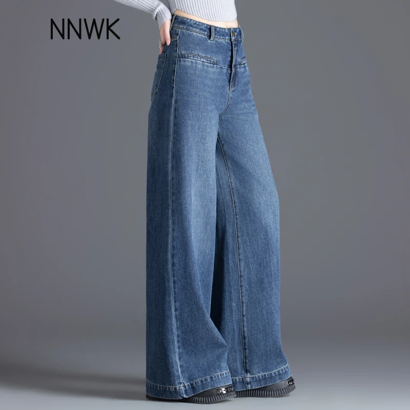 高腰阔腿牛仔裤女2025年新款春秋今年流行的爆款裤子宽松直筒长裤