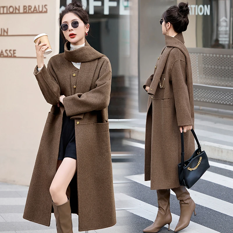 韩版毛呢外套女2024年新款秋冬爆款贵夫人品牌高级感妈妈风衣大衣
