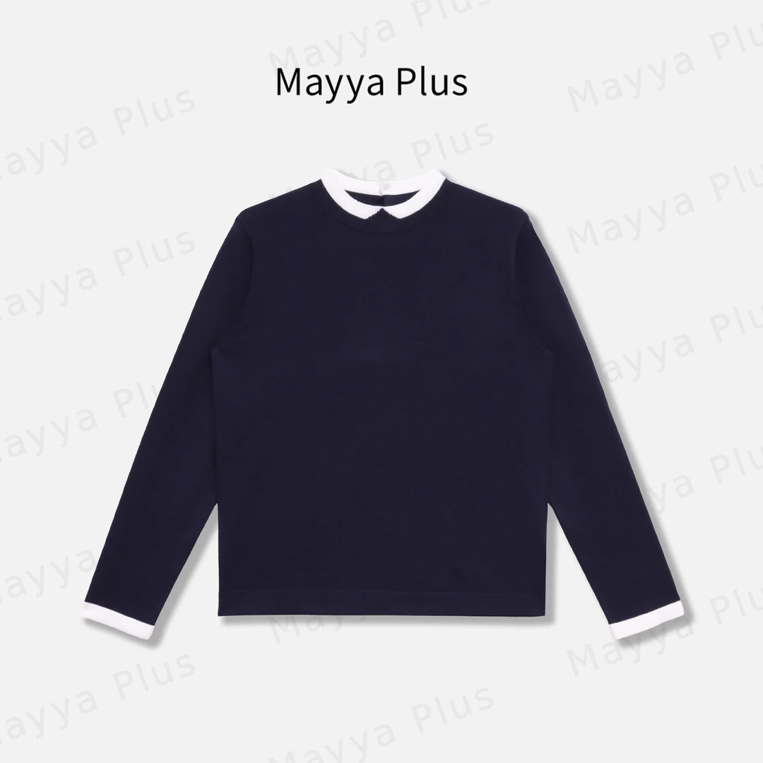 【北岸情书】韩系假两件显瘦圆领上衣女32547751