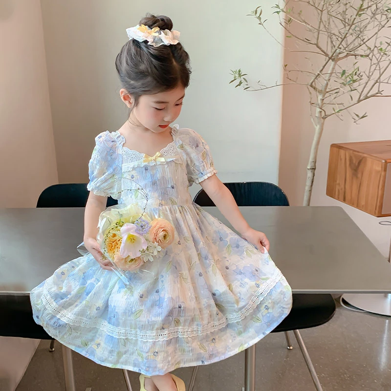 清仓女童夏季连衣裙2025新款洋气女孩宝宝碎花公主裙儿童夏装裙子