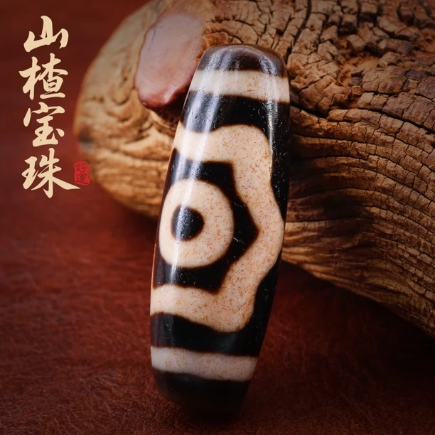 R0057台湾任晓攀宝盖三眼天珠真品男款吊坠西藏玛瑙行运顶料朱砂