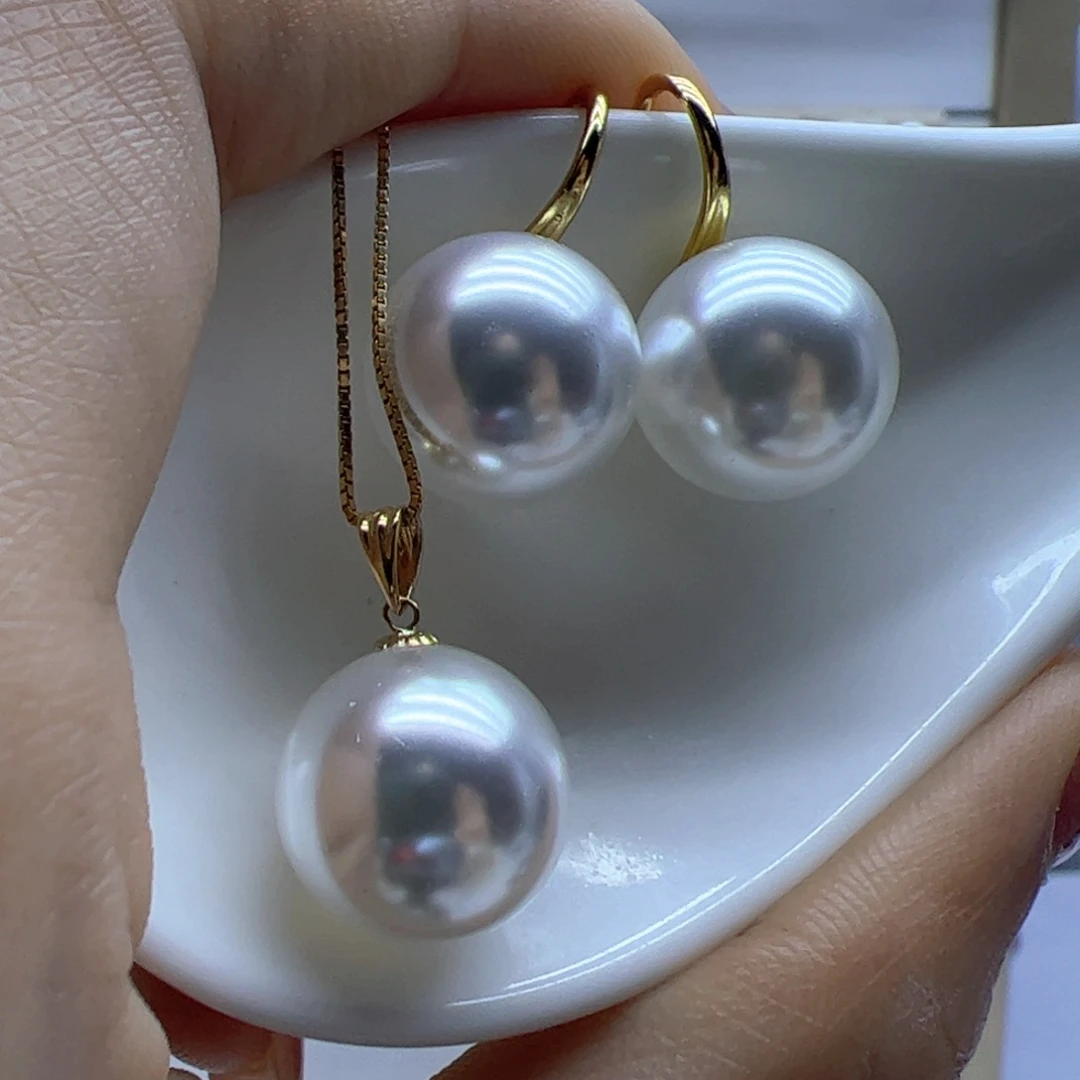 淡水珍珠吊坠(赠链)18K金镶嵌