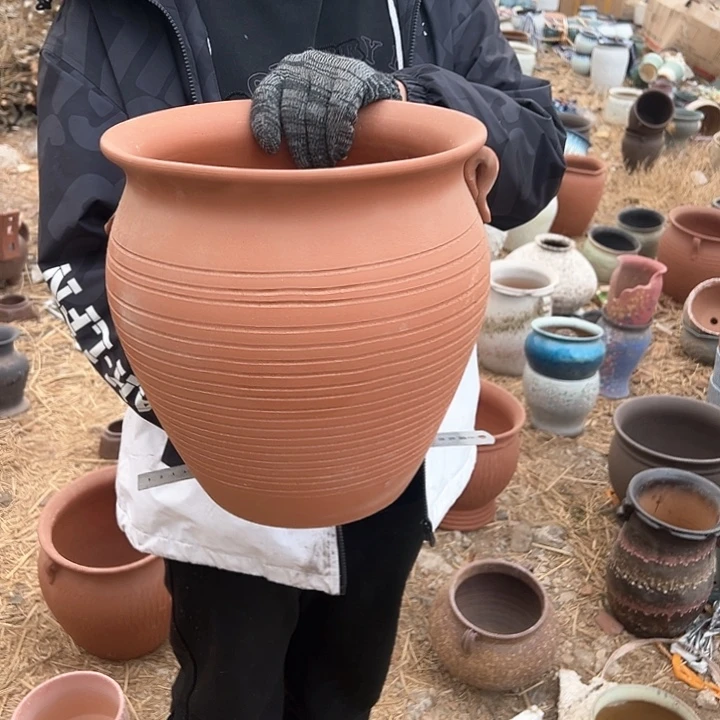 紫砂花盆高度30口30          