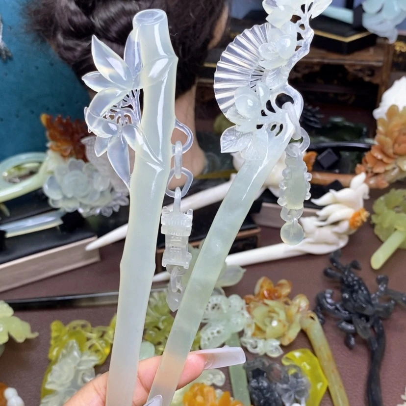 【闪购商品】未镶嵌蛇纹石玉发饰哈****