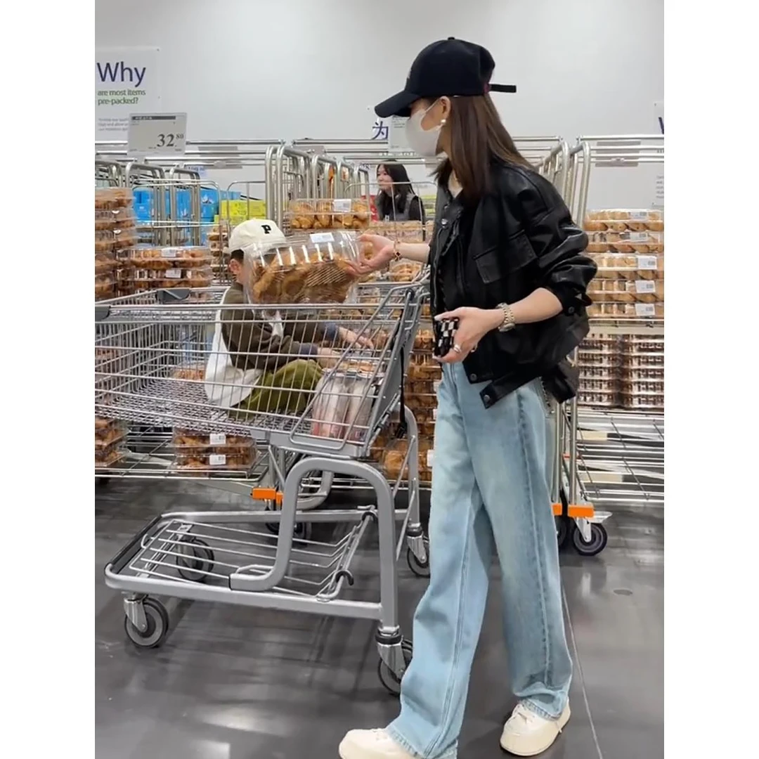 2025春季短款新品女皮衣外套皮夹克外套7790