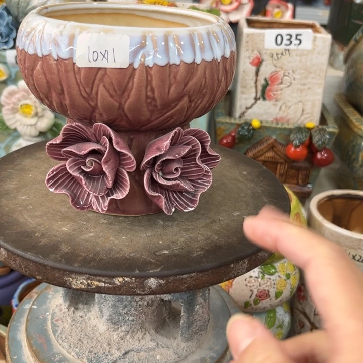 紫砂花盆粗陶材质多肉花盆