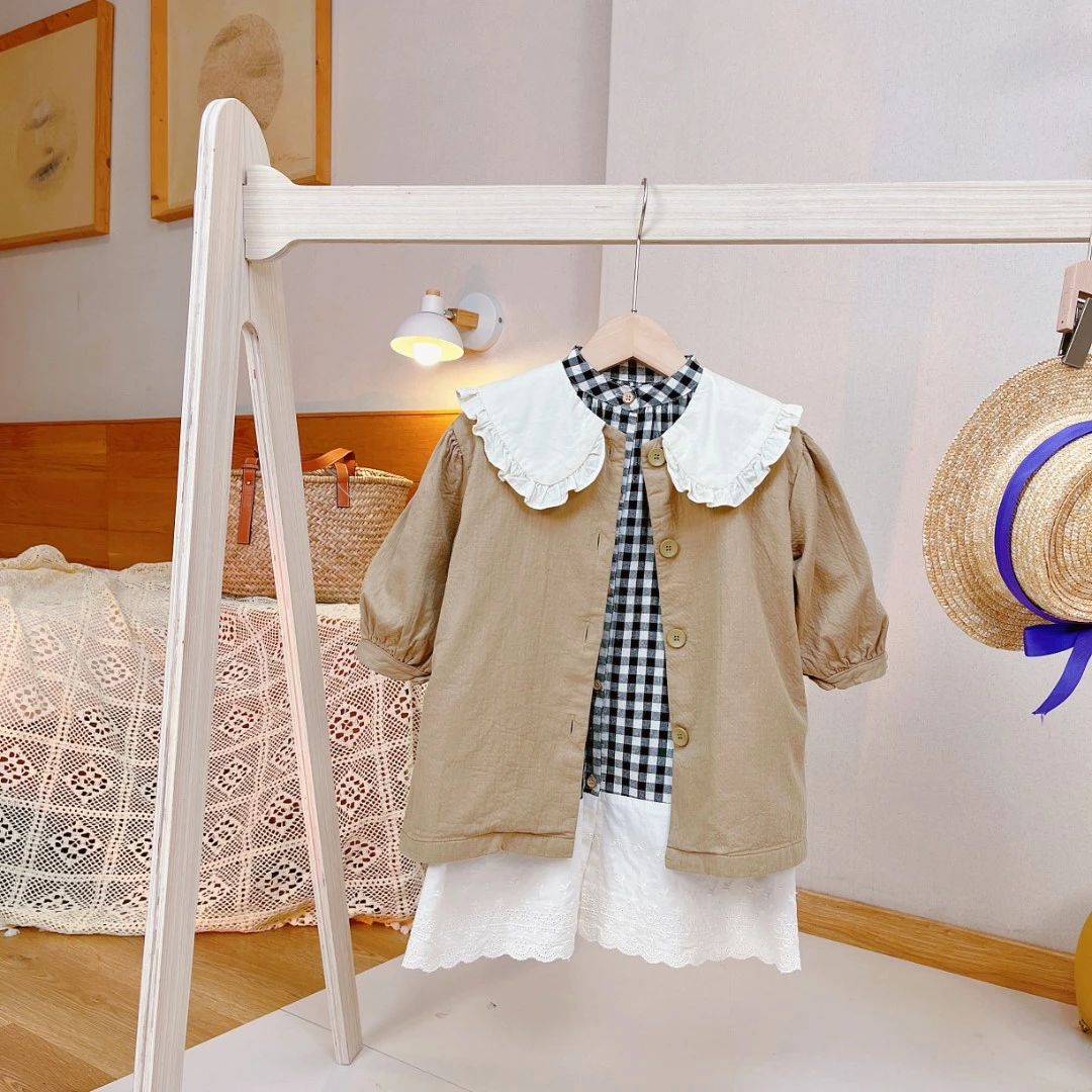 W21F08      女童开衫2022春季新款花边领小外套   小雅姐姐童品