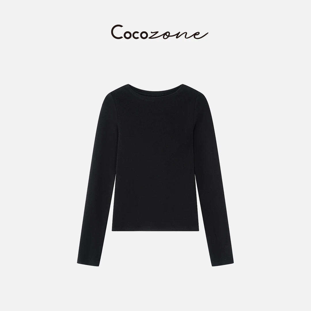 COCO ZONE 刘 一一 “奶皮直角肩”圆领基础款长袖T恤CD1A1786