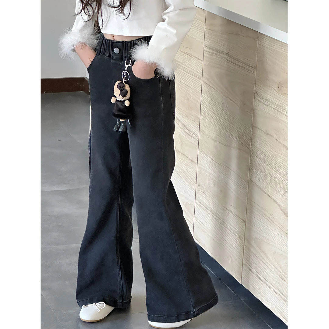 K29644孙小美韩系女童微喇牛仔裤2025秋装新款儿童裤子春秋休闲裤