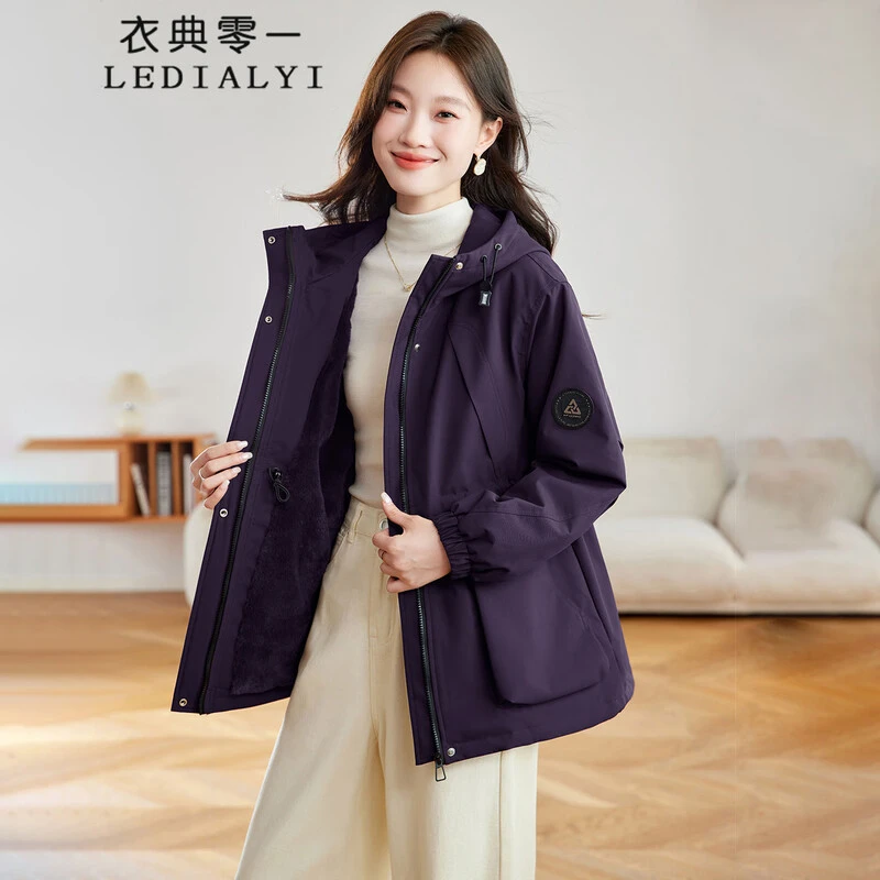 派克服外套女秋冬2025年新款爆款洋气宽松高级感加绒加厚连帽棉衣