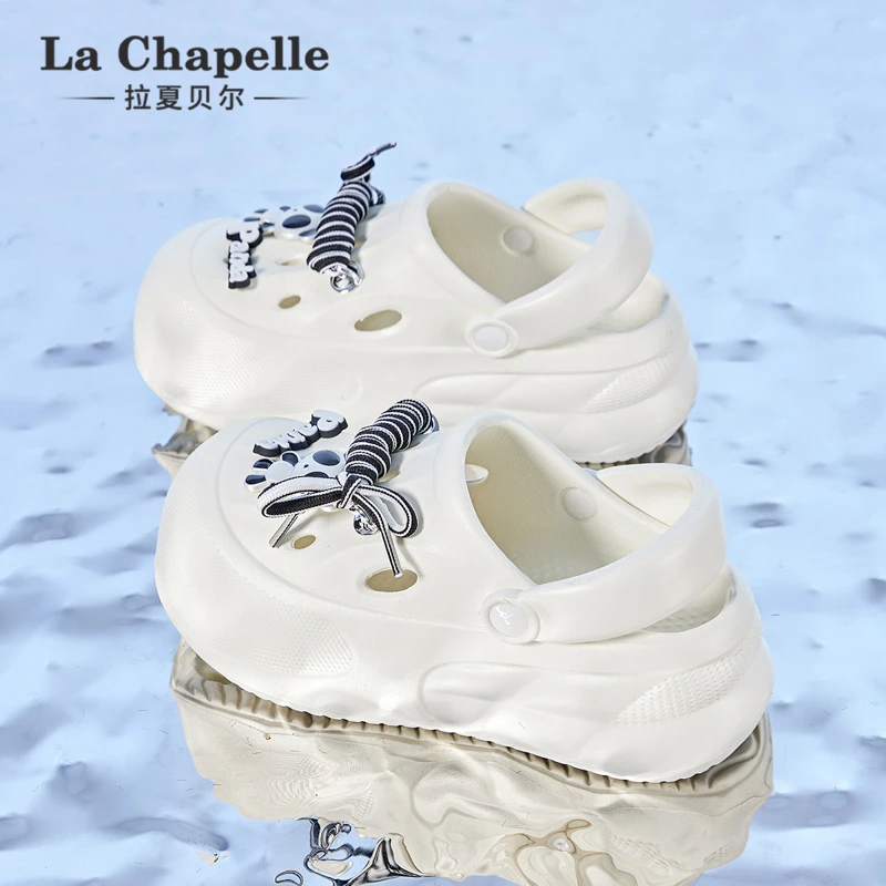 拉夏贝尔踩屎感防滑洞洞鞋休闲外穿凉鞋休闲风女半拖透气时尚夏季