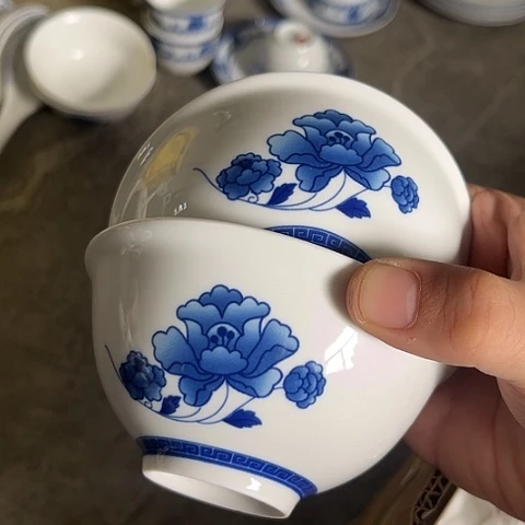 陶瓷4寸茶碗两个定制款