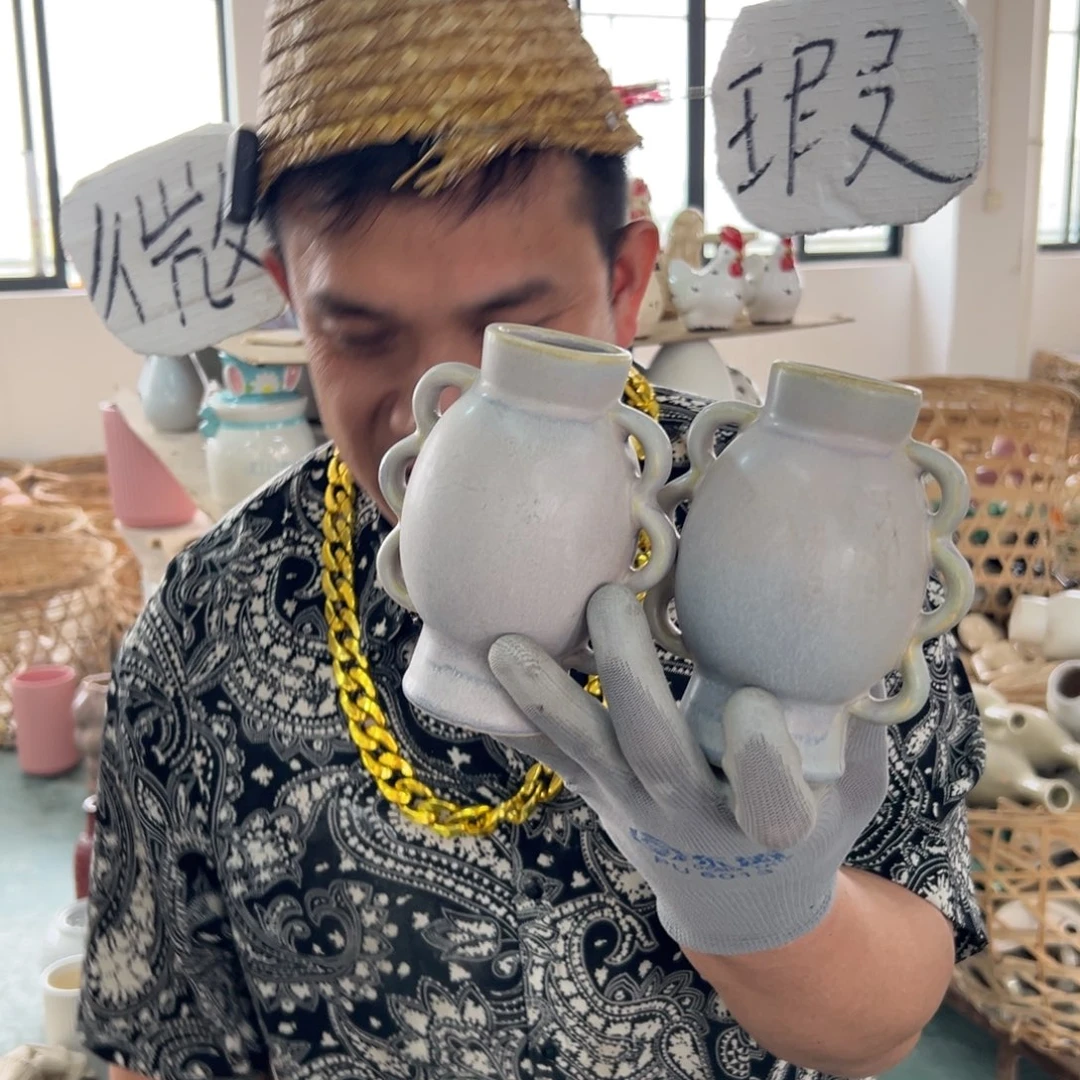 摆件61 号高中低温陶瓷瓶（部分微瑕）