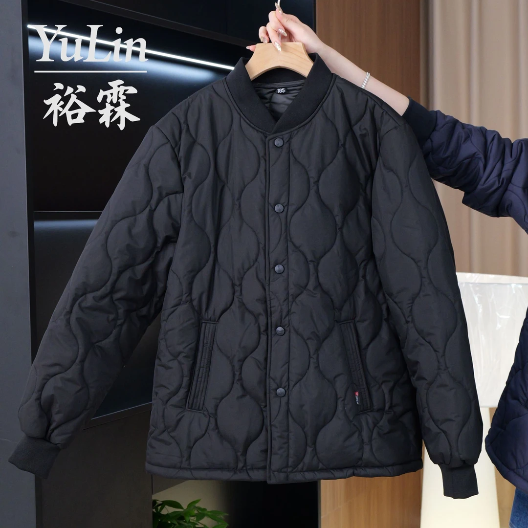 2025男装棉服中老年棉袄秋冬户外休闲防寒外套大学生校服内搭加厚
