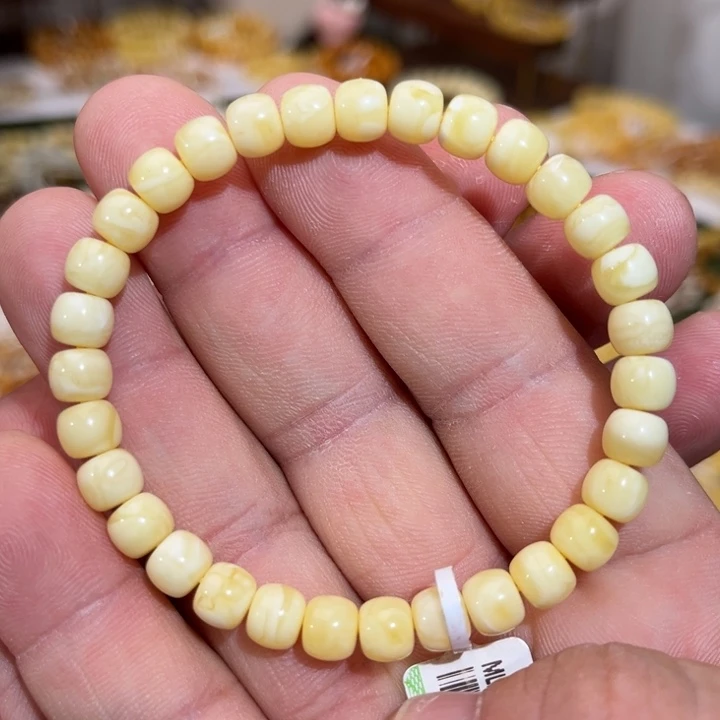 琥珀未镶嵌手链虎皮烟花7.0x6.0mm