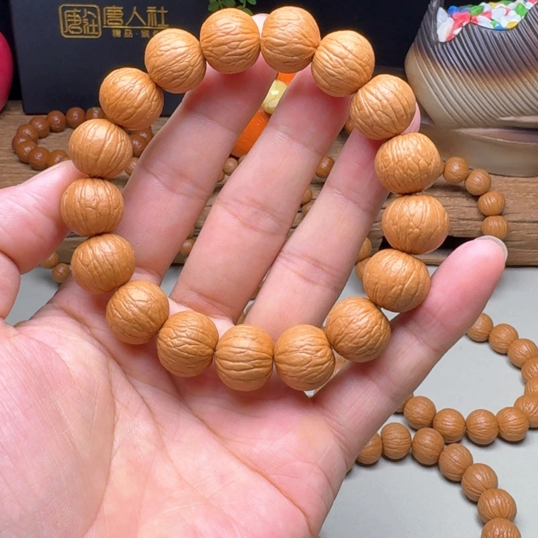 猴头核桃手串16中三维同尺聚宝盆