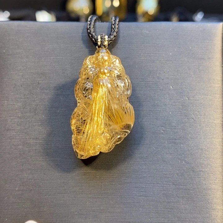 未镶嵌发晶颈饰高品质金发晶貔貅吊坠