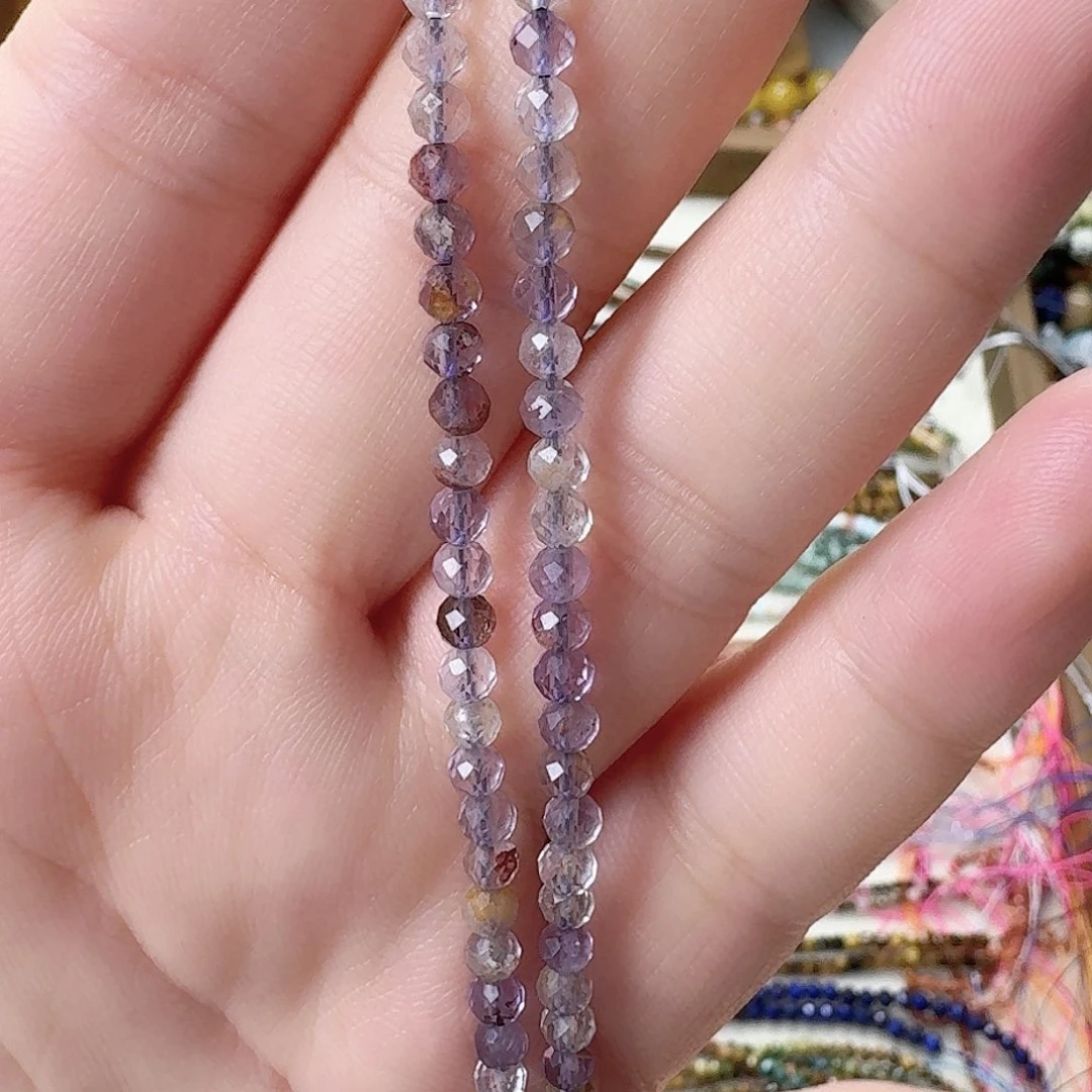 未镶嵌玛瑙/玉髓珠宝半成品卡3紫锂辉一条