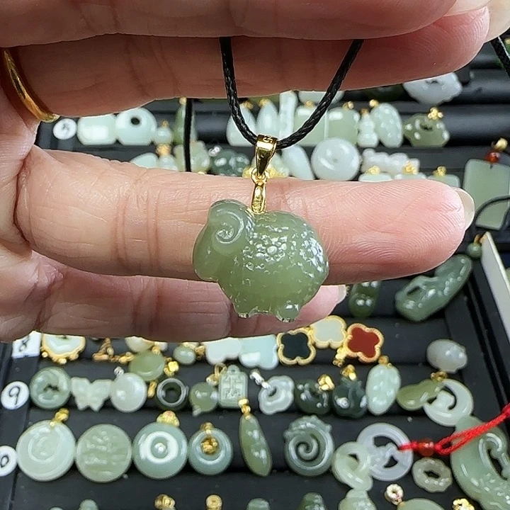 和田玉吊坠(不含链)银S925镶嵌