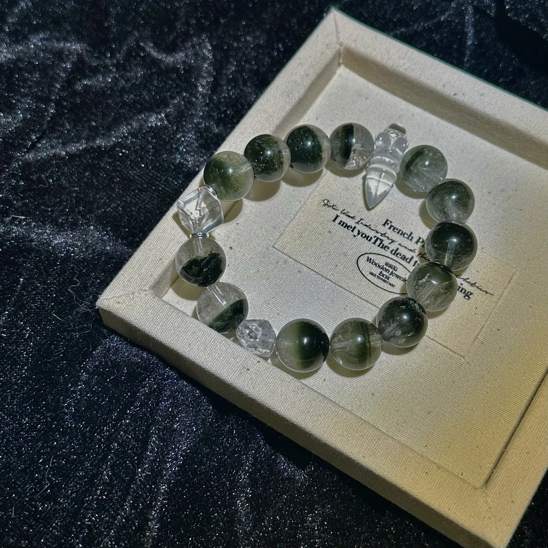 【聚宝盆 max】(聚米)(收藏级)绿幽灵原创设计水晶手串【多样性发一】