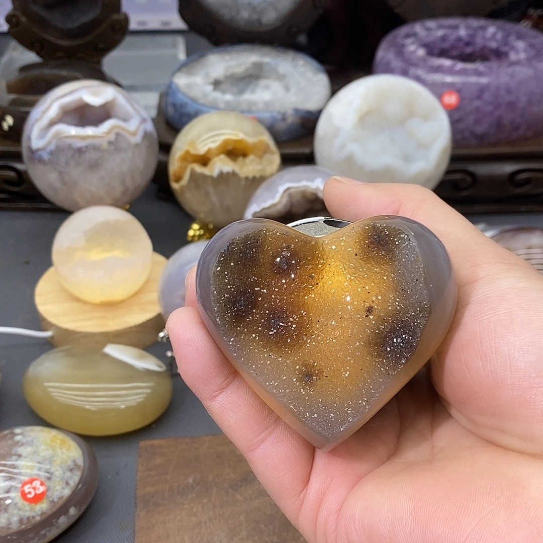 未镶嵌摆件紫晶爱心