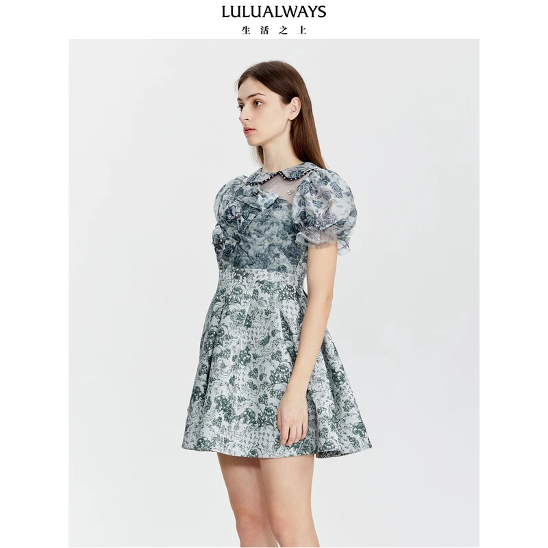 LULUALWAYS23夏季蝴蝶结优雅别致连衣裙LOB5056