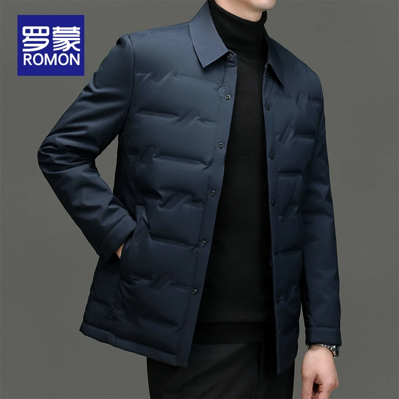 罗蒙轻薄短款羽绒服男加厚保暖休闲夹克男士秋冬季新款修身外套男
