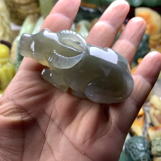 蛇纹石玉未镶嵌岫玉手把件