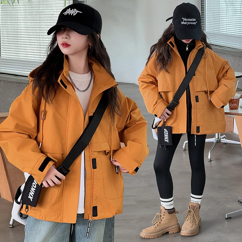 女童春装外套2025新款女大童洋气时髦春秋款儿童开春冲锋衣户外服