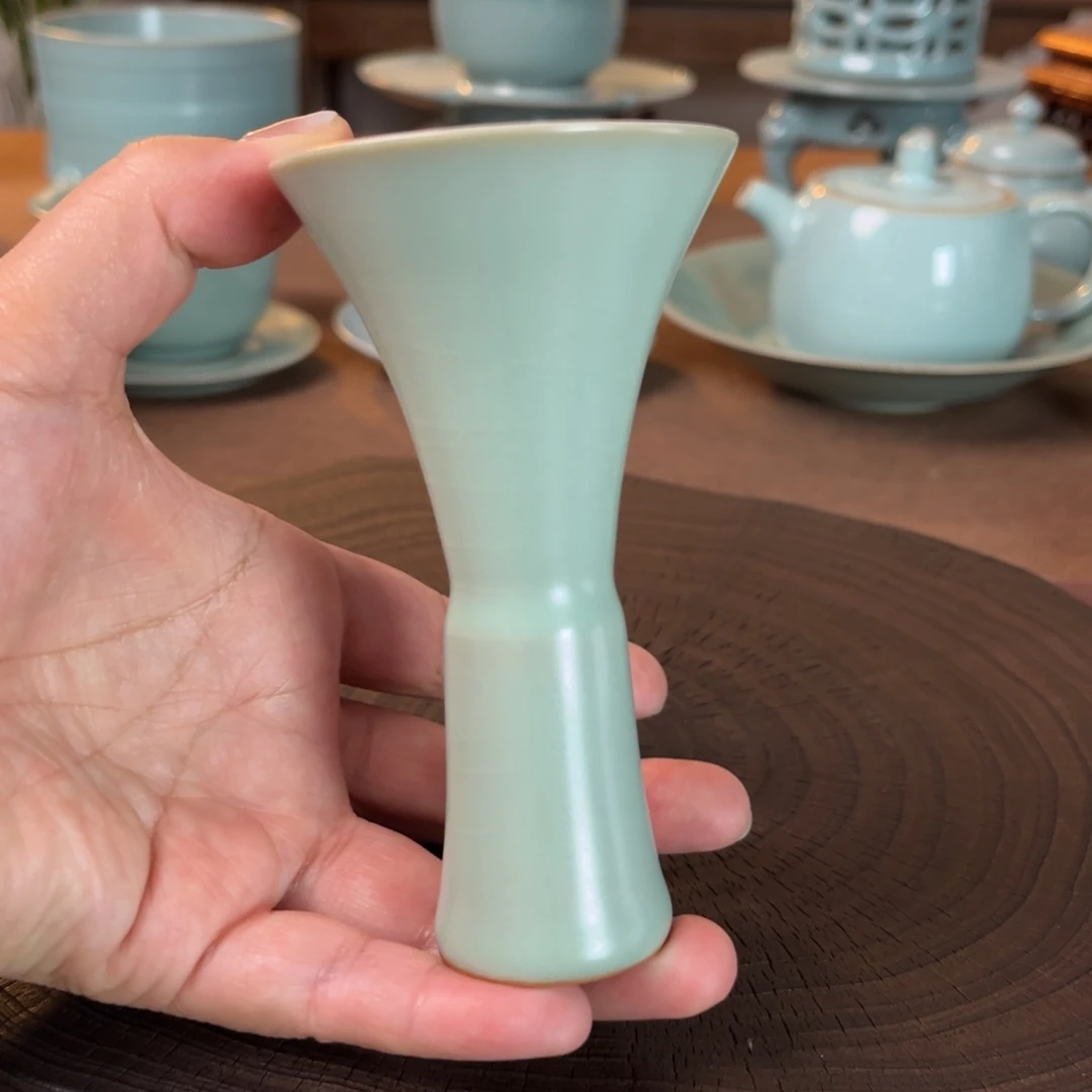 微瑕月光杯原矿汝官窑作品