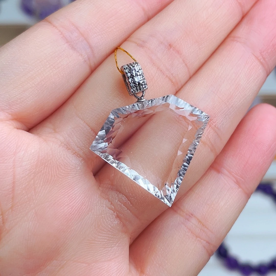 银S925镶嵌水晶珠宝半成品天然保真