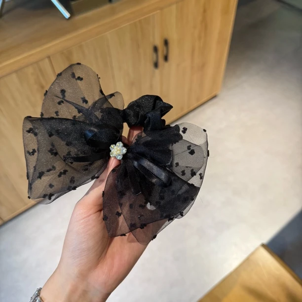 1182立体波点欧根纱 韩国原单 肠圈发绳