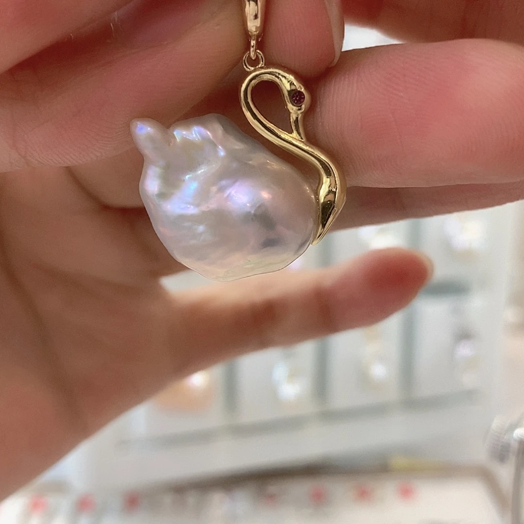淡水珍珠颈饰银S925镶嵌可*
