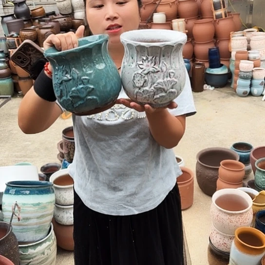 口15高17瑕疵两个盆子